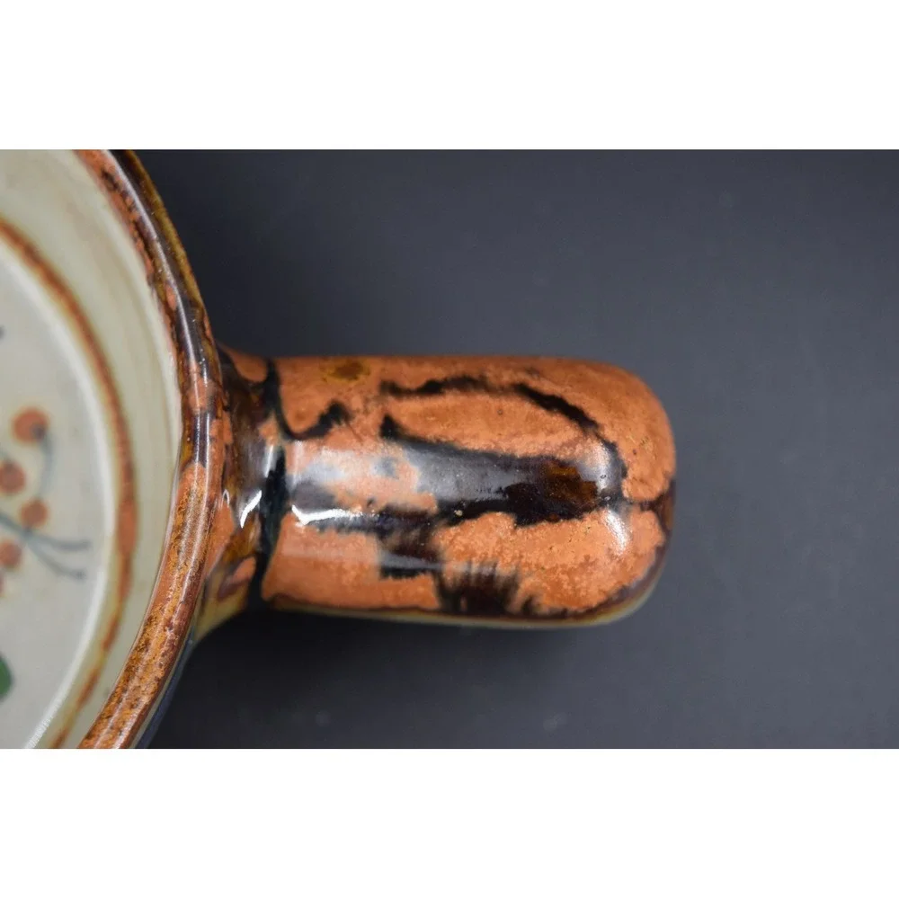 VTG Artisan Signed PA Fish Skillet Bowl Small Cream Brown Excellent Hand Painted